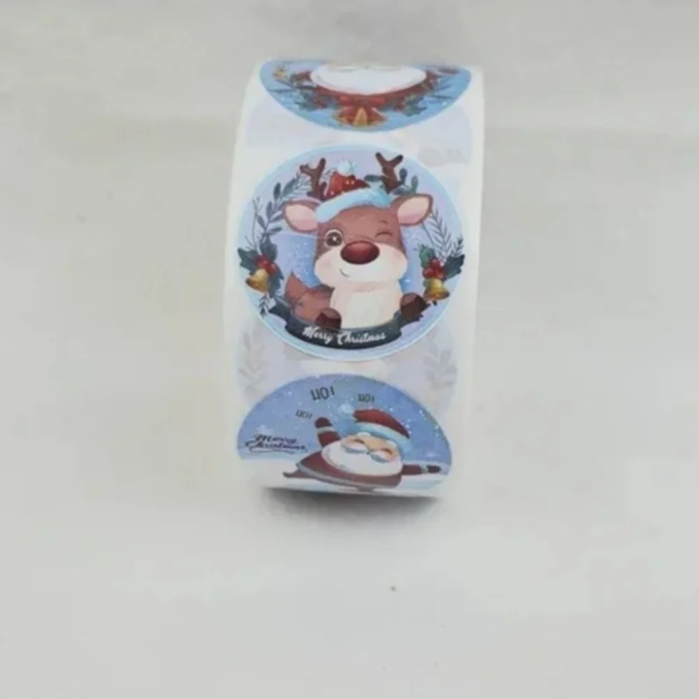 500 Pieces Roll Christmas Sealing Sticker